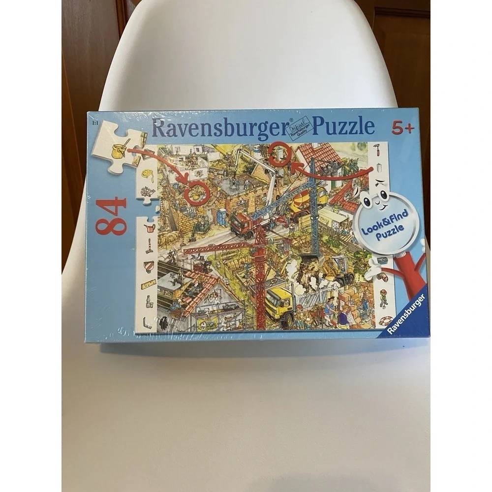 NEW Ravensburger Look & Find 84 Piece Puzzle Building Site Boy Construction Gift